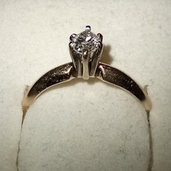 CHRISTMAS SPECIAL!  14Kt YG 1/4-Carat Marquise Solitaire Diamond Engagement Ring - Picture 3 of 5